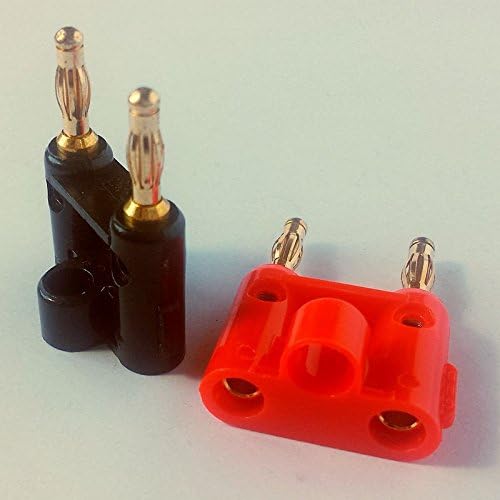 CESS Dual 2-Way Speaker Banana Male Plug Cable Connectors, 10 Pack of Banana Dual Plugs