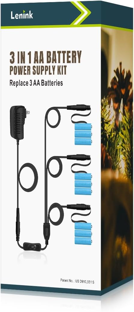 Lenink 1 to 3 AC Power Supply Adapter Kit with On/Off Switch, Replace 3 AA Battery