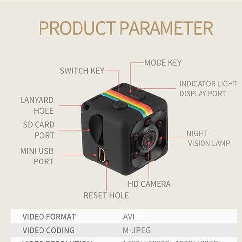 Spy Camera Hidden Camera, Portable Tiny Rechargeable Battery Powered HD 1080P Mini Camera, Night Vision Motion Activated