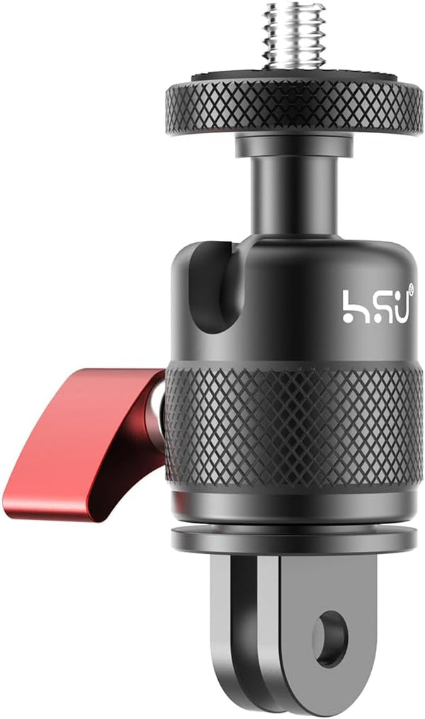 HSU 360 Degree Rotation Camera Tripod Mount Adapter, 1/4"-20 Camera Mount Compatible with GoPro/Sony/Sjcam/ Insta360