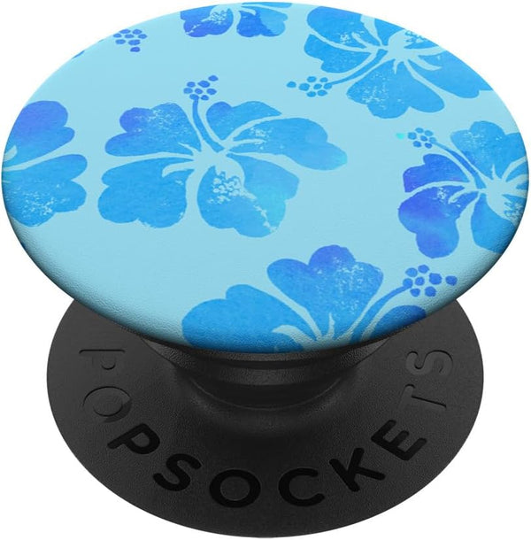 Coconut Girl Tie Dye Hibiscus Preppy Hawaiian Y2K Blue Aqua PopSockets Standard PopGrip