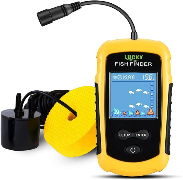 LUCKY Kayak Portable Fish Depth Finder - Handheld Sonar Fishing LCD Display FFC1108