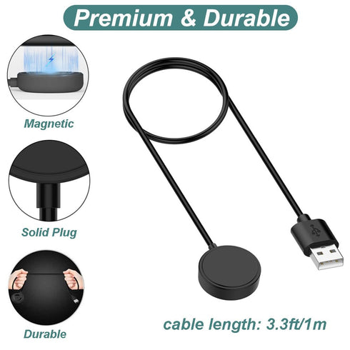 Charger for Gabb Watch 3, Replacement USB Charging Cable Cord for Kids Smart Watch (1, Black)