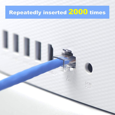 VCE 50-Pack RJ45 Cat6 Pass Through Connectors, Gold Plated Cat 6/Cat 5e RJ45 Ends for Solid or Stranded UTP Network
