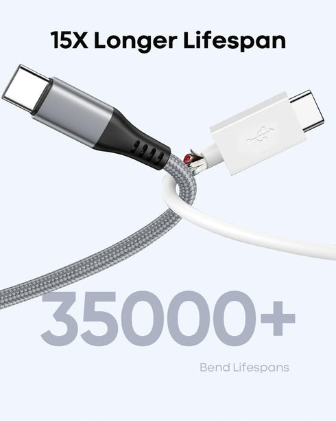 USB C to USB C Cable 20FT, Extra Long 60W Fast Charging Cable, Premium Nylon Braided for iPhone 15 Pro Max, Galaxy,