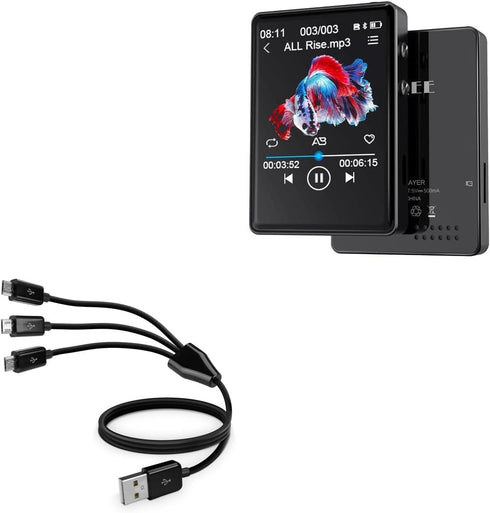 BoxWave Cable Compatible with QNGEE S7 Portable MP3 Player - MultiCharge MicroUSB Cable,