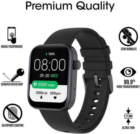 6 Pack Compatible with Cvutgf P43F 1.8” Smart Watch Screen Protector Film for MASVVPI P43 1.9 Inch Smartwatch Screen Protectors Foils Screen Cover Crystal Clear HD Anti-Scratch