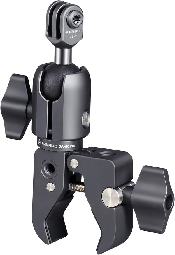 FANAUE Action Camera Universal Ball Adapter with Handlebar Base Mount Strong Rod Clamp,B