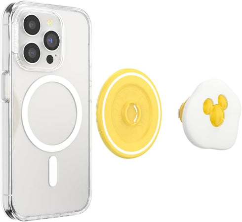 PopSockets Round Phone Grip Compatible with MagSafe, Disney Breakfast Buddies - Sunny Side Up, Adapter Ring Included,