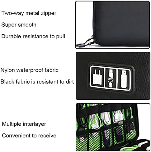 Portable Storage Case for Mobile Phone Hard Drive Cords USB Cables Charger Organizer, 1pack Travel Electronics Cable