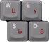 2pcs HQRP New Cyrillic Alphabet Ukrainian Russian Keyboard Stickers with Red Lettering on Transparent Background