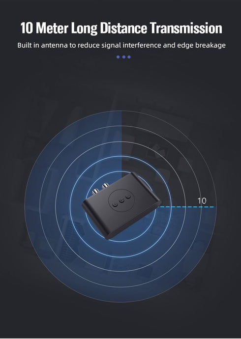 Bluetooth 5.4 Audio Adapter for Music Streaming Sound System, Wireless Adapter for Smartphones and Tablets, Works with