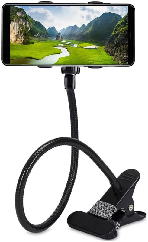 Cell Phone Holder, Lazy Bracket, 360-degree Rotating Universal Flexible Long Arms Clip Mount Gooseneck Phones Stand for