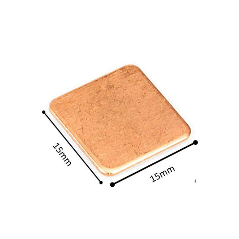 Easycargo 20pcs Heatsink Copper Pad Shims 15mmx15mm for cooling Laptop GPU CPU IC Chips VGA RAM (15x15x1.8)