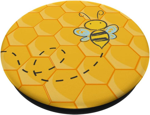 Honeycomb Pattern Honey and Bee Lover Gift PopSockets PopGrip: Swappable Grip for Phones & Tablets PopSockets Standard PopGrip