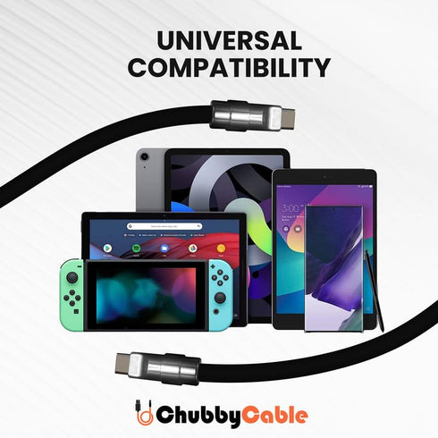 chubbycable Black Chubby - Special Black Samurai Edition Silicone Fast Charging USB-C Cable, Durable Power Bank Cable