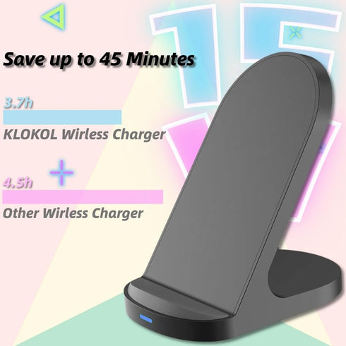 15W Fast Wireless Charger, 10W Wireless Charging Stand Compatible with iPhone 14 13 12 11 Pro XR XS 8 Plus Galaxy S22