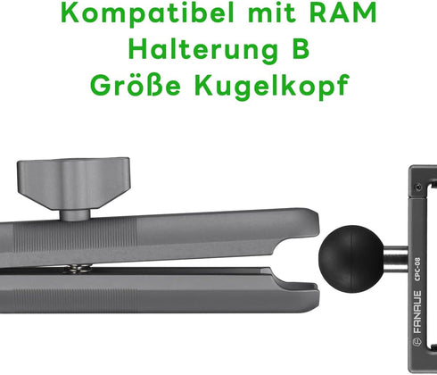 FANAUE Double Socket Arm Compatible with B Size 1" Ball Components for RAM Mounts (Long Arm)