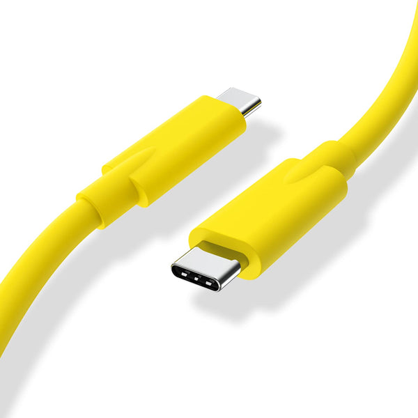 USB C to USB C 3.1 Gen 2 Cable, 100W PD, 10Gbps Data Transfer, 5A Fast Charging, Yellow, 3.3Ft
