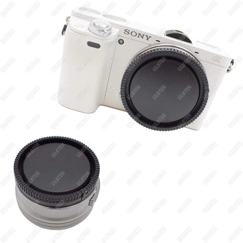 Body Cap + Rear Lens Cap Cover for Sony Alpha E Mount Cameras A7R V A7R IV A7R III A7R II A7R/A7 IV A7 III A7 II A7/A7C