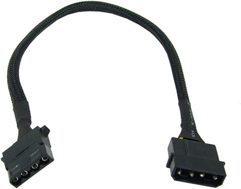 Phobya 4-Pin Molex Extension Cable, 30cm, Sleeved, Black
