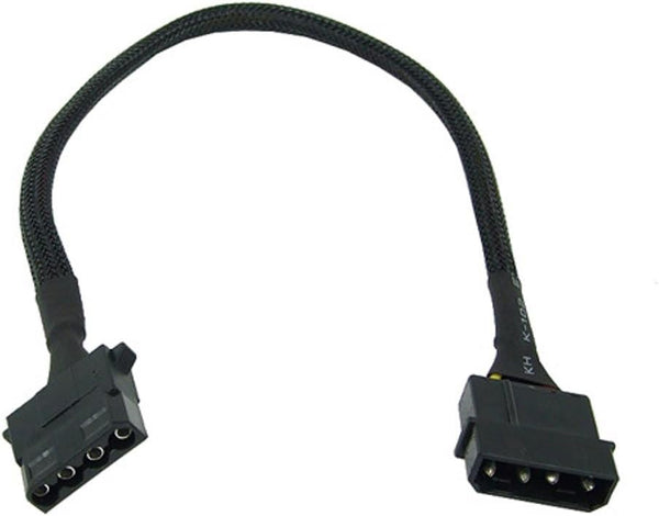 Phobya 4-Pin Molex Extension Cable, 30cm, Sleeved, Black