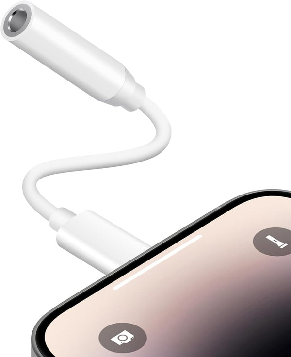 HianDier iPhone Headphone Adapter, Lightning to 3.5mm Adapter for Bluetooth Headphones Compatible with iPhone 14 13 12
