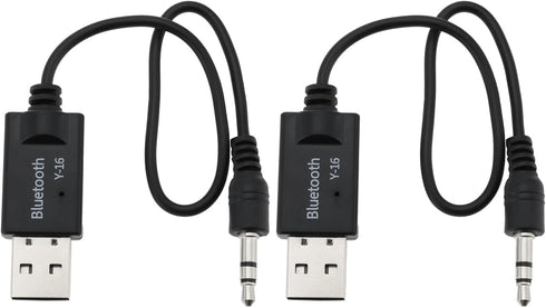 Create idea 2Pcs USB Bluetooth to AUX Cable Receiver 3.5mm Adapter Compatible with Mini Cooper Gen 2 3 R56 R55 F56 F55