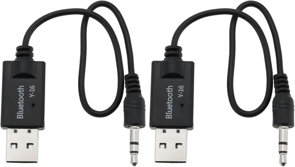 Create idea 2Pcs USB Bluetooth to AUX Cable Receiver 3.5mm Adapter Compatible with Mini Cooper Gen 2 3 R56 R55 F56 F55