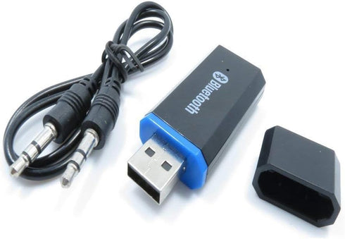 USB Bluetooth Receiver Adapter Wireless Audio Adapter 3.5mm Car Kit Music Receiver for Home/Car Stereo Sound System, Portable Speskers, (Aux in) with 3.5mm Cable (Black)…