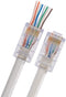 Triplett GEM High Speed Modular CAT5 Pass-Thru Connector, Male, Jar of 100 (CAT5-HSPJAR)