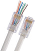 Triplett GEM High Speed Modular CAT5 Pass-Thru Connector, Male, Jar of 100 (CAT5-HSPJAR)