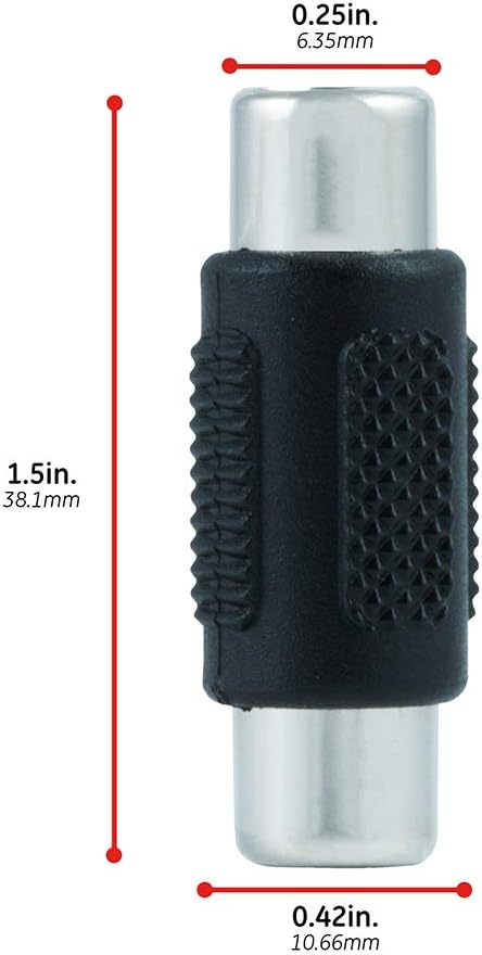 GE 2-Pack RCA Coupler Adapter - Female-to-Female Audio Video Connectors, Composite Component Extender