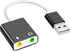 USB Audio Adapter, External Sound Card for PC and Laptop, 3.5mm Microphone Adapter, Plug and Play USB to Stereo
