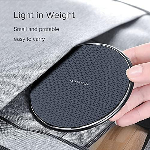 Universal 10W Wireless Fast Charging Pad for All Mobile Devices, Compatible with iPhone/Android/Samsung Models + More