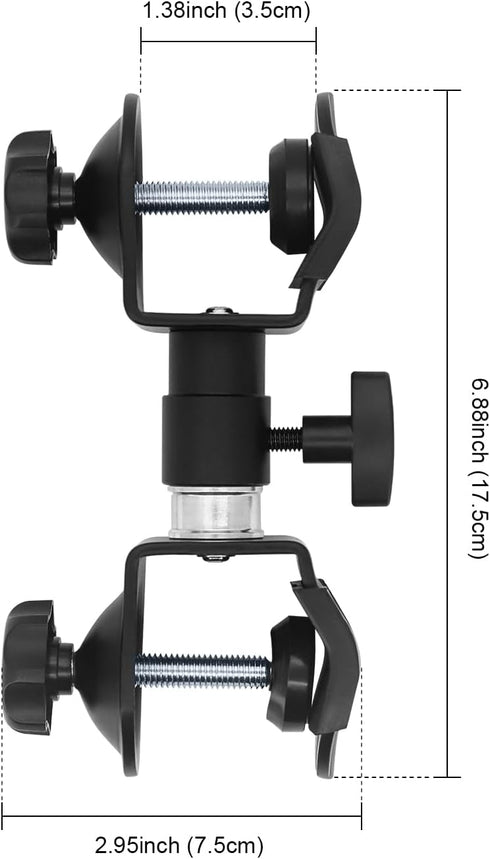 Umbrella Chair Clamp for Cameras, Black, with Tripod Mount
