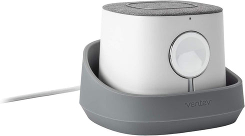 Ventev Wireless Charger Watchdock Duo, Qi 10W Fast Charger, Dual Charging Docks for iPhone and Apple Watch, Light Gray