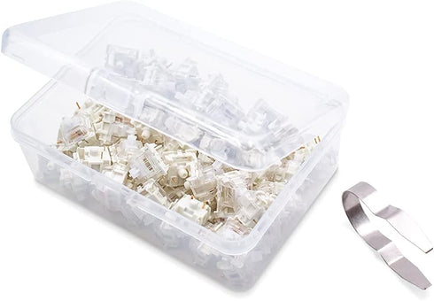 Granvela Gateron KS-9 Brown Switches, Smooth Tactile Feedback, 55g Actuation Force, 3-pin Design, Compatible with