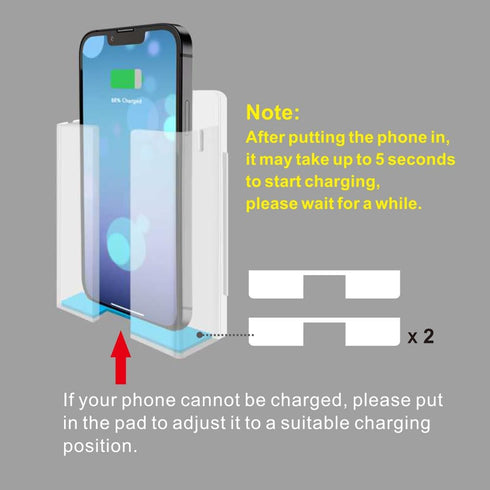 LANBON P2 Wireless Charger Wall Mounted, Wireless Phone Charger for Bedside/Sofa/Desk/Garage/Kitchen, 15W Fast Charging