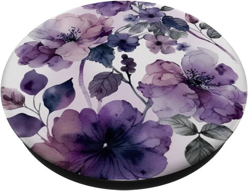 Purple Lavender Blossom Leaves Flowers Floral PopSockets Adhesive PopGrip