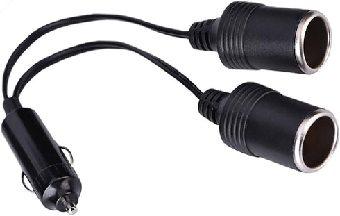 Dual Double Socket 12v Car Cigarette Lighter Adapter, Car Cigarette Lighter Splitter 12v 24v Charger Plug Male to 2-Way