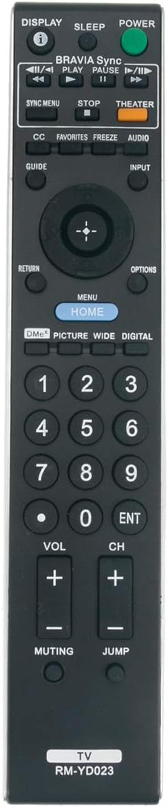 RM-YD023 Replacement Remote for Sony TV KDL-40W4100, KDL-42V4100, KDL-46W4100, KDL-52W4100, KDL-40V4150, KDL-32XBR6,