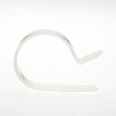 100 Pack R-Type Cable Clamp 5/8" - Clear White - Wire Management Organizer for Home, Automotive, Office