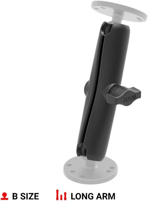 RAM Mounts RAM-B-201U-C Double Socket Arm (Long) for RAM B Size 1" Ball Components