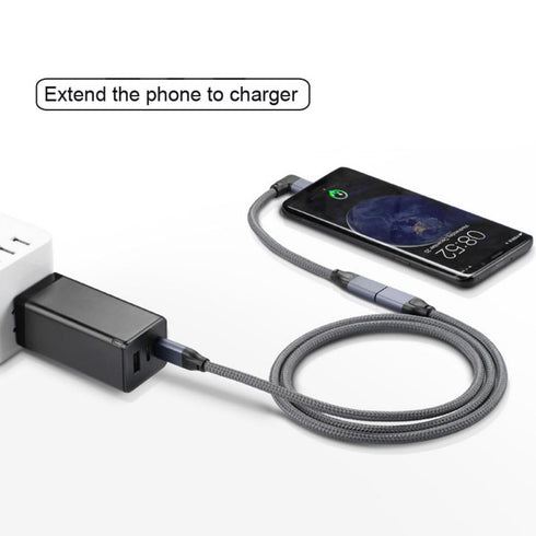 chenyang USB C Extension Cable, USB 3.1 Gen 2 Type C Male to Female Fast Charging Data Transfer 90 Degree Angled Nylon