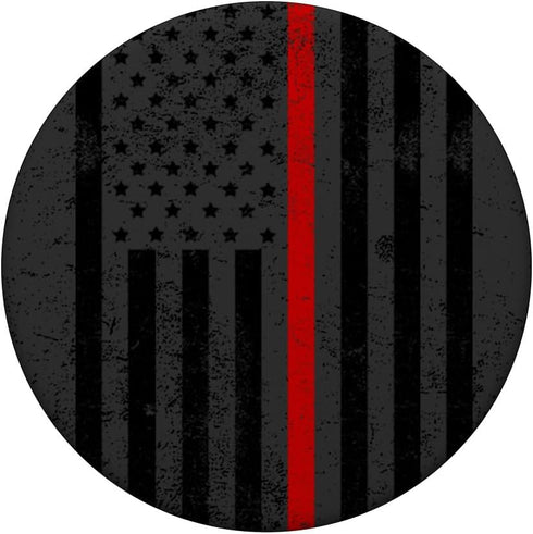 Red Line Black American Flag Firefighter Gift PopSockets Swappable PopGrip