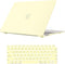 Se7enline Hard Shell Case Cover for MacBook Air 13 Inch 2018-2024 with Keyboard Cover, Mellow Yellow