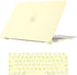 Se7enline Hard Shell Case Cover for MacBook Air 13 Inch 2018-2024 with Keyboard Cover, Mellow Yellow