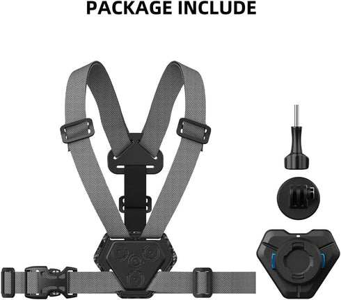 SUREWO Adjustable Magnetic Quick Release Chest Mount Harness, Compatible with GoPro Hero 12/11/10/9/8/7/6/5 Black