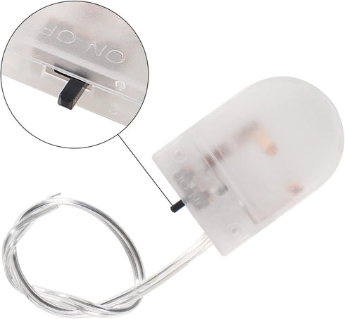 5pcs Button Battery Holder with Switch for CR2032 Coin Cell Battery, Storage Boxes with Wires (Clear)